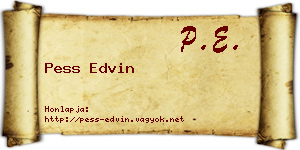 Pess Edvin névjegykártya