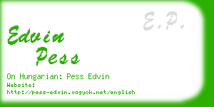 edvin pess business card
